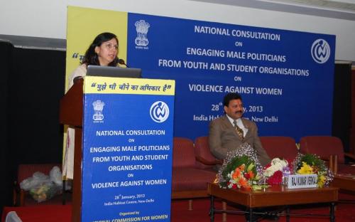 National Commission for Women held a National Consultation titled “Engaging Male Politicians from Youth and Student Organisations on Violence Against Women” 