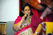 Smt. Lalitha Kumaramangalam, Hon'ble Chairperson, NCW addressing the gathering